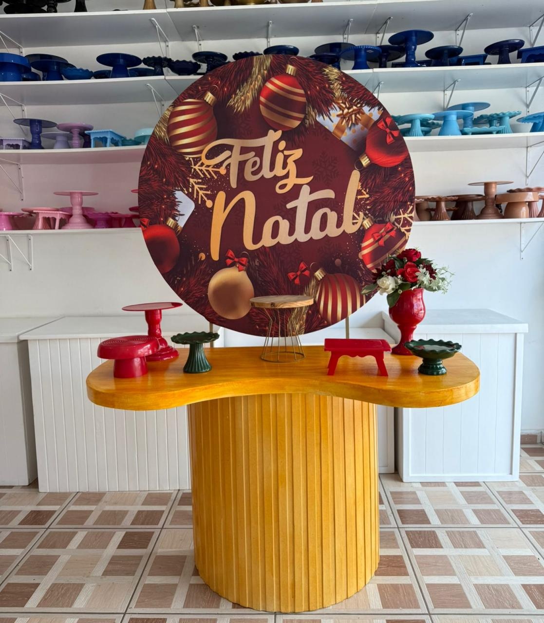 Feliz Natal Vermelho Mesa Rústica - Ingryd monteiro festas