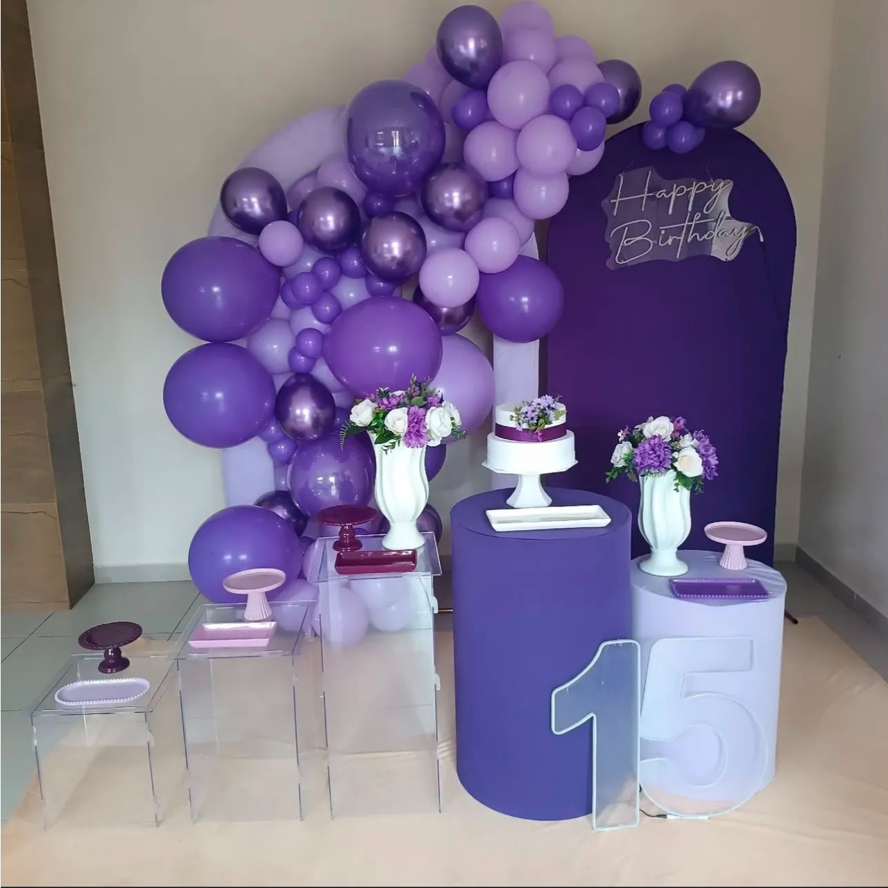 Roxo E Lilas Com Acrilico Cod.813 - Ateliê by Deise festas 