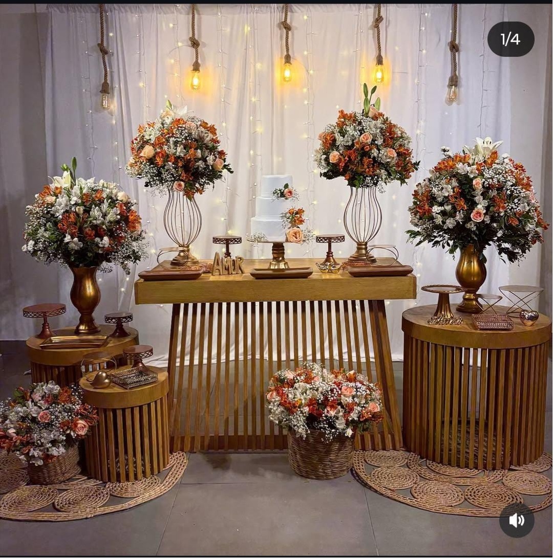 Decoração Em Pinus Casamento Ripado Luxo Cod.781 - Ateliê by Deise festas 