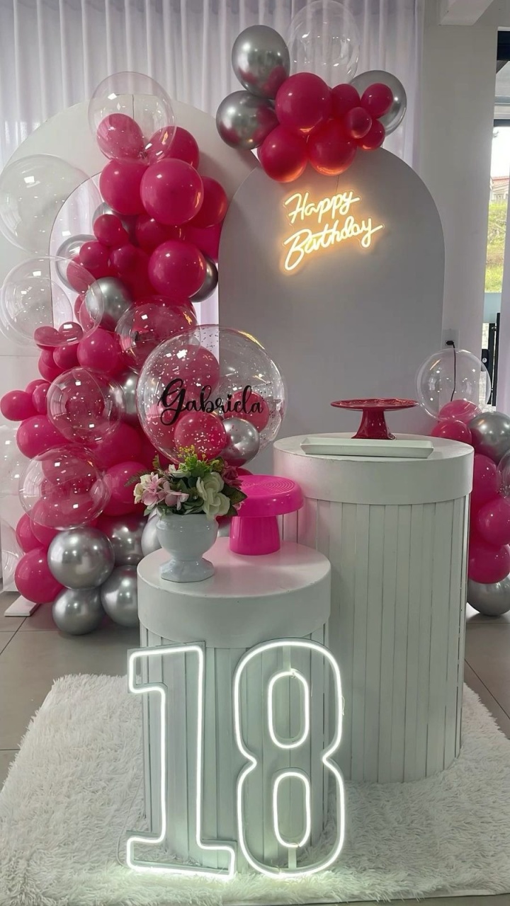 Romano Pink Com Branco Cod.1734  - Ateliê by Deise festas 