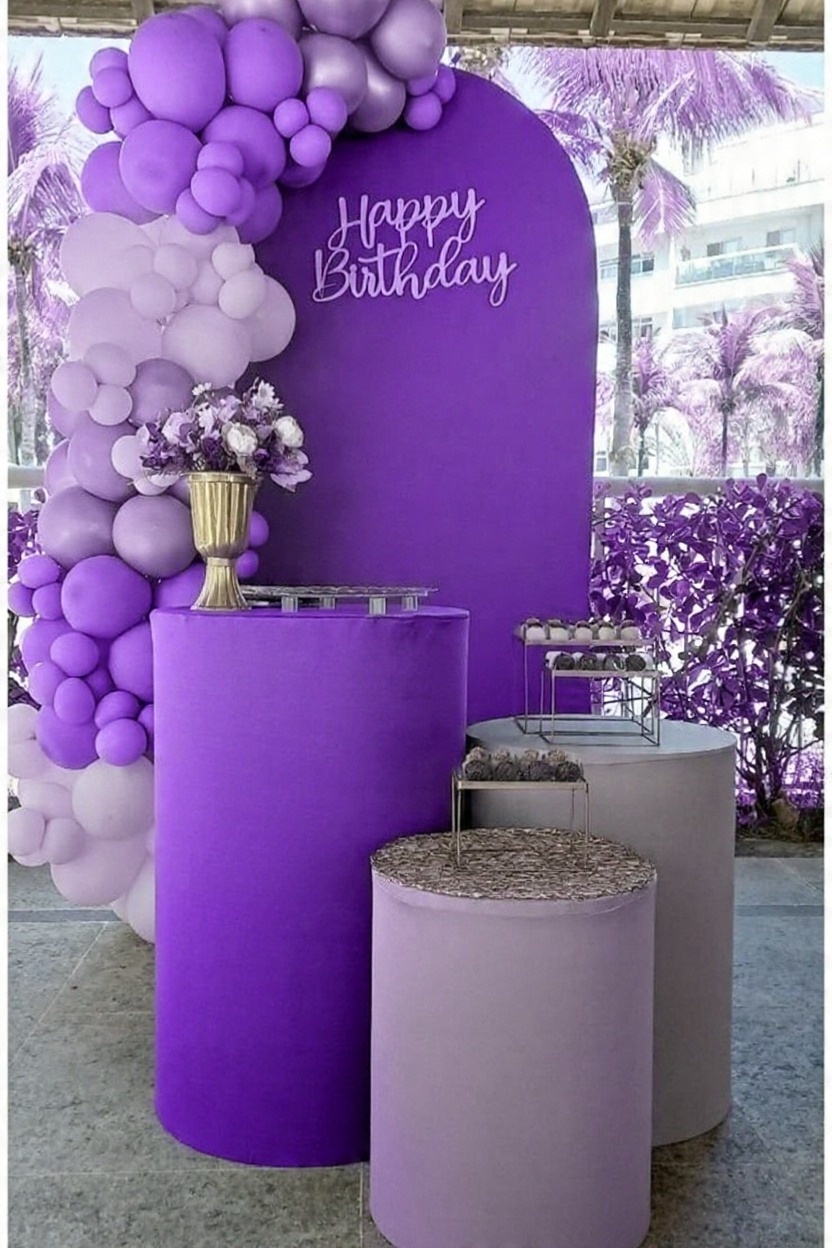 Aniversário Roxo E Lilas Cod.1008 - Ateliê by Deise festas 