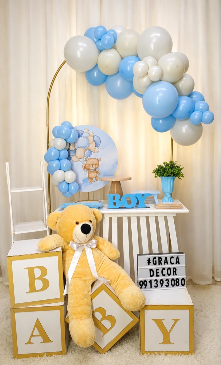 Chá de Bebê (Menino) - "Só Pra Um Bolinho" - Mesa Pronta,  Só Festejar  - Plus  - Pegue&Monte Graça Decor♡