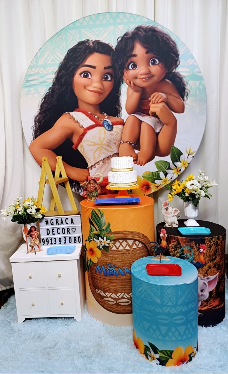 Moana 2 - Ouro - Pegue&Monte Graça Decor♡