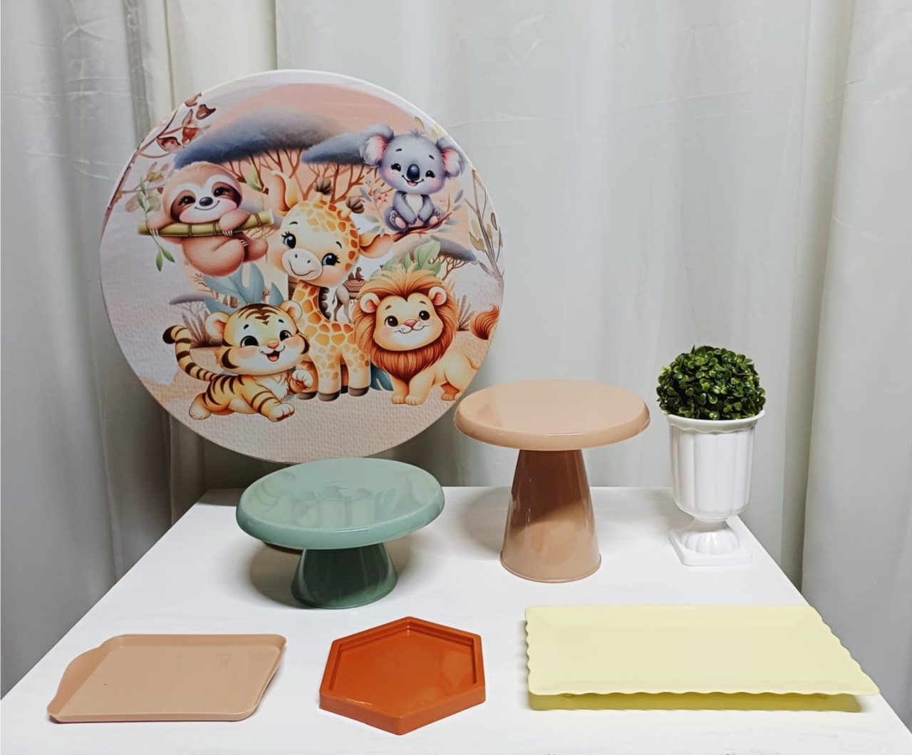 Safari Baby (Menino) - "Só Pra Um Bolinho" - Mesa Pronta, Só Festejar - Pegue&Monte Graça Decor♡