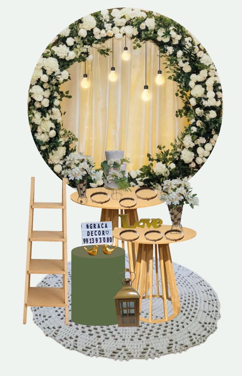 Casamento Mesa Cone Verde - Elegance - Pegue&Monte Graça Decor♡