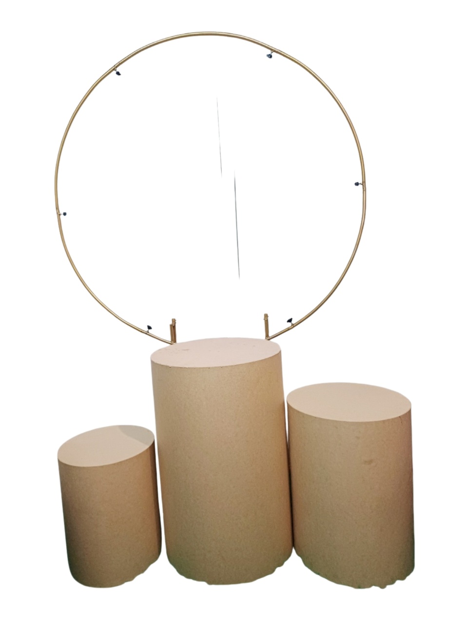 Kit Estrutura - Arco de Ferro (150X150)  + Kit Cilindro Mdf -  (Pmg) - Pegue&Monte Graça Decor♡