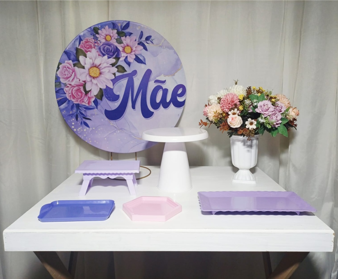 Mãe - "Só Pra Um Bolinho" - Mesa Pronta, Só Festejar - Pegue&Monte Graça Decor♡