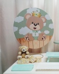 Chá de Bebê Urso Príncipe - Verde - "Só Pra Um Bolinho" - Mesa Pronta, Só Festejar - imagem 2
