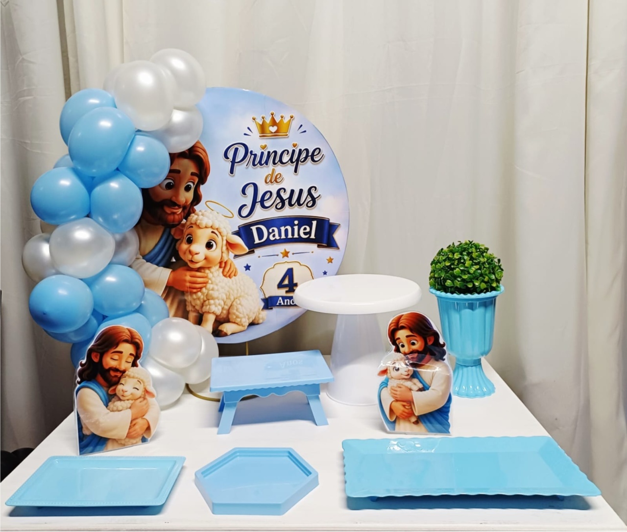 Príncipe de Jesus Personalizado - "Só Pra Um Bolinho" - Mesa Pronta, Só Festejar - Plus - Pegue&Monte Graça Decor♡
