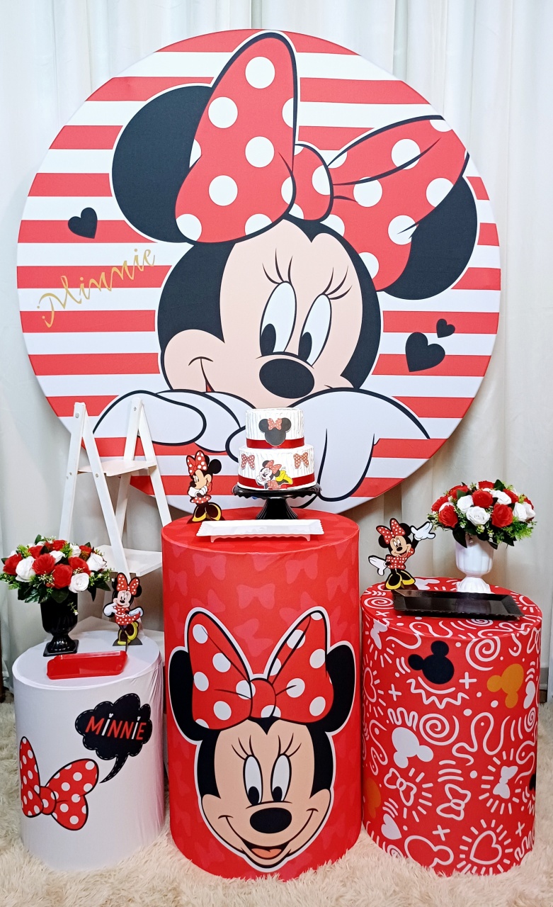 Minnie Vermelha - Prata - Pegue&Monte Graça Decor♡
