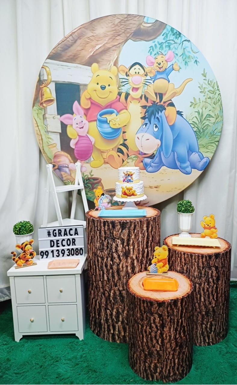 Urso Pooh - Ouro - Pegue&Monte Graça Decor♡