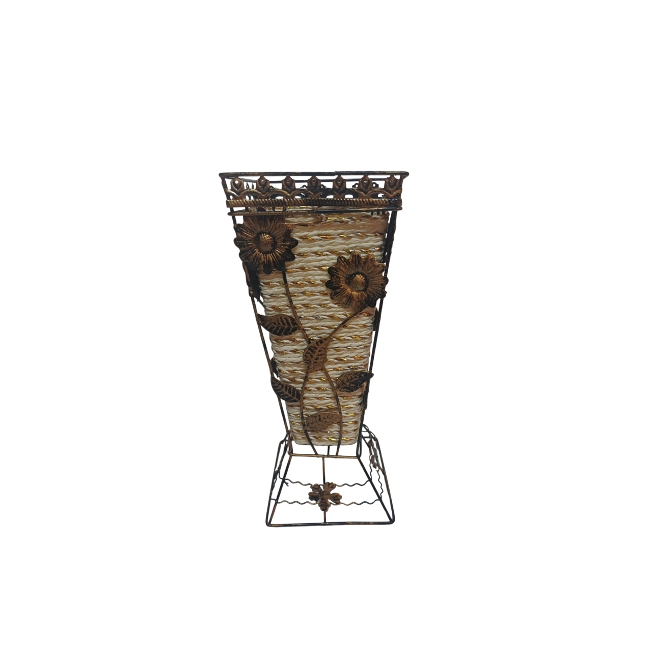 Vaso Cromado Quadrado - Dourado - Pegue&Monte Graça Decor♡