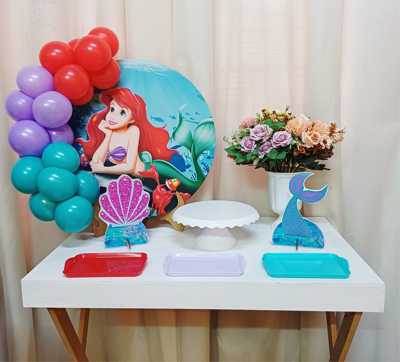 Sereia Ariel  - "Só Pra Um Bolinho" - Mesa Pronta,  Só Festejar      - Pegue&Monte Graça Decor♡