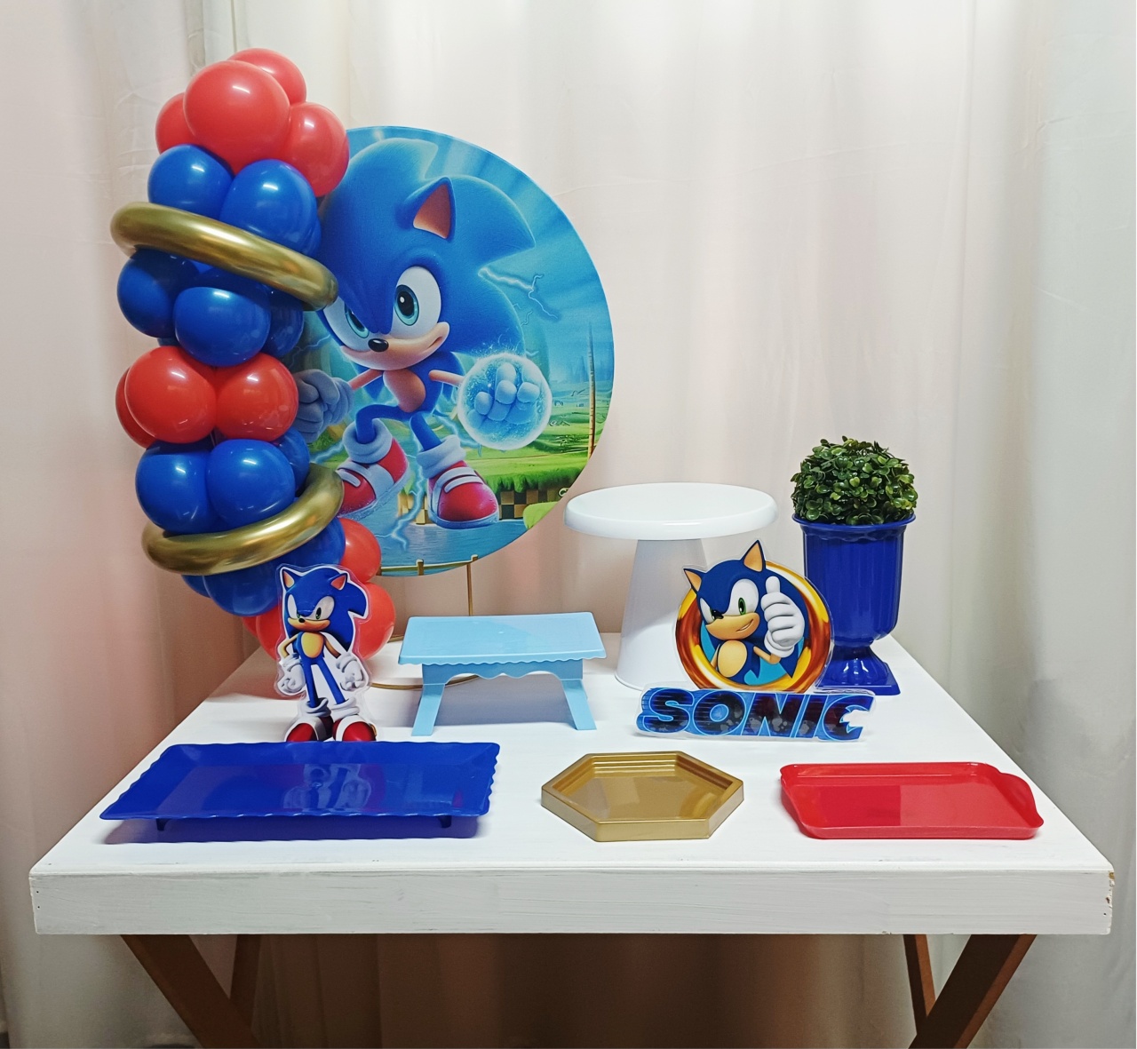 Sonic - "Só Pra Um Bolinho" - Mesa Pronta, Só Festejar - Pegue&Monte Graça Decor♡