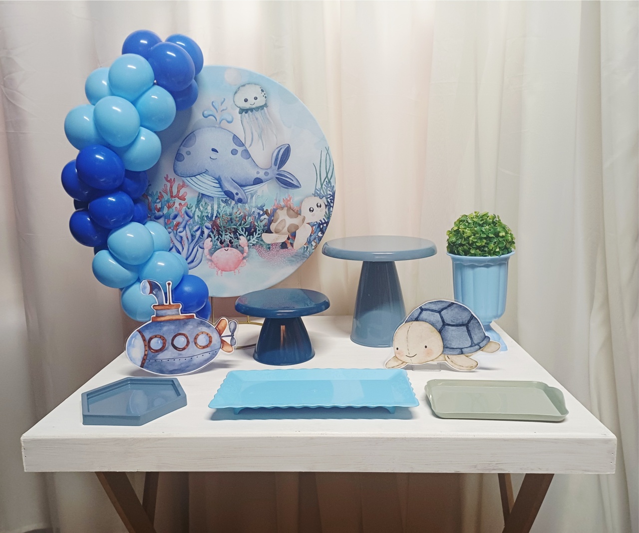 Fundo Do Mar (Menino) - "Só Pra Um Bolinho" - Mesa Pronta, Só Festejar - Pegue&Monte Graça Decor♡