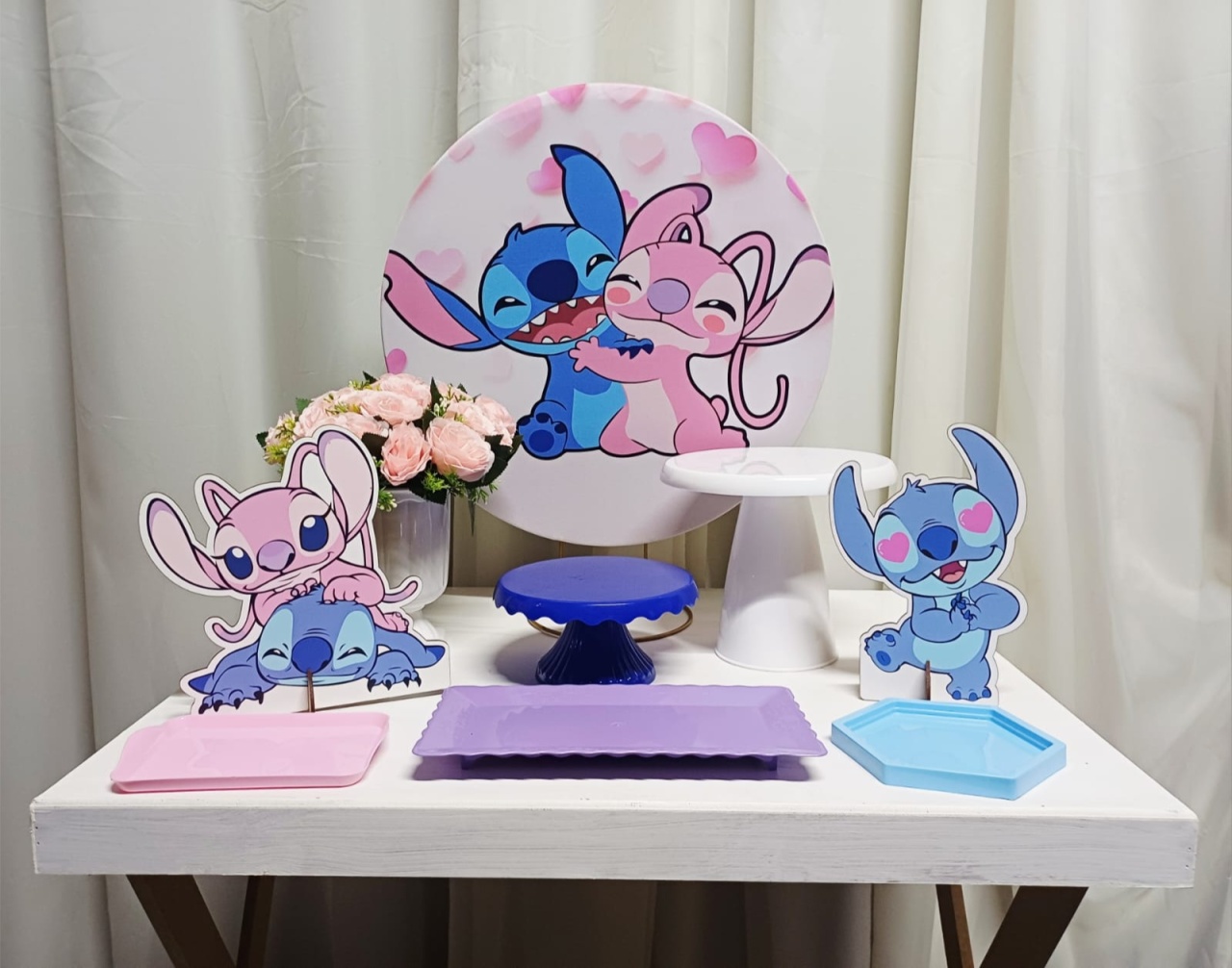  Stitch E Angel  - "Só Pra Um Bolinho" - Mesa Pronta,  Só Festejar   - Pegue&Monte Graça Decor♡