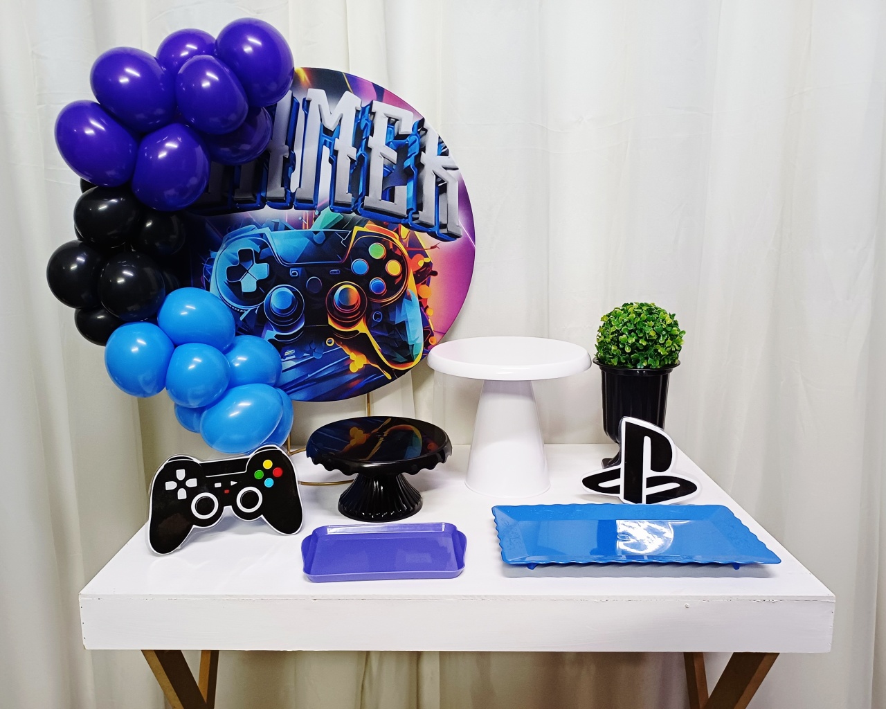 Gamer - "Só Pra Um Bolinho" - Mesa Pronta, Só Festejar - Pegue&Monte Graça Decor♡