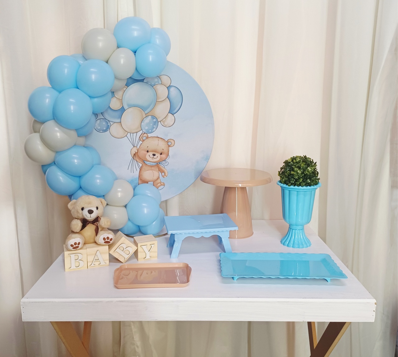 Chá de Bebê (Menino) - "Só Pra Um Bolinho" - Mesa Pronta, Só Festejar - Pegue&Monte Graça Decor♡