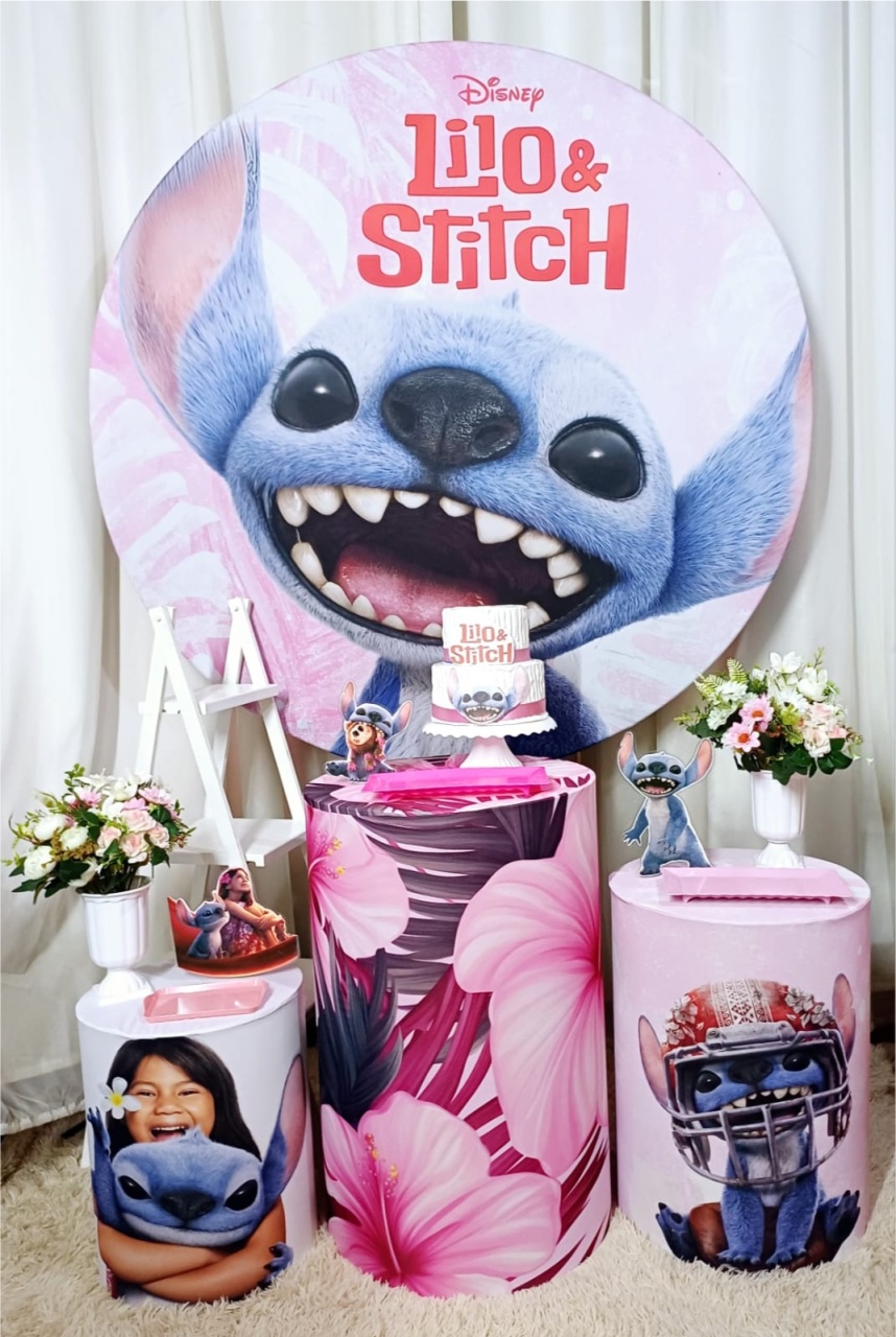  Stitch E Lilo - Prata - Pegue&Monte Graça Decor♡
