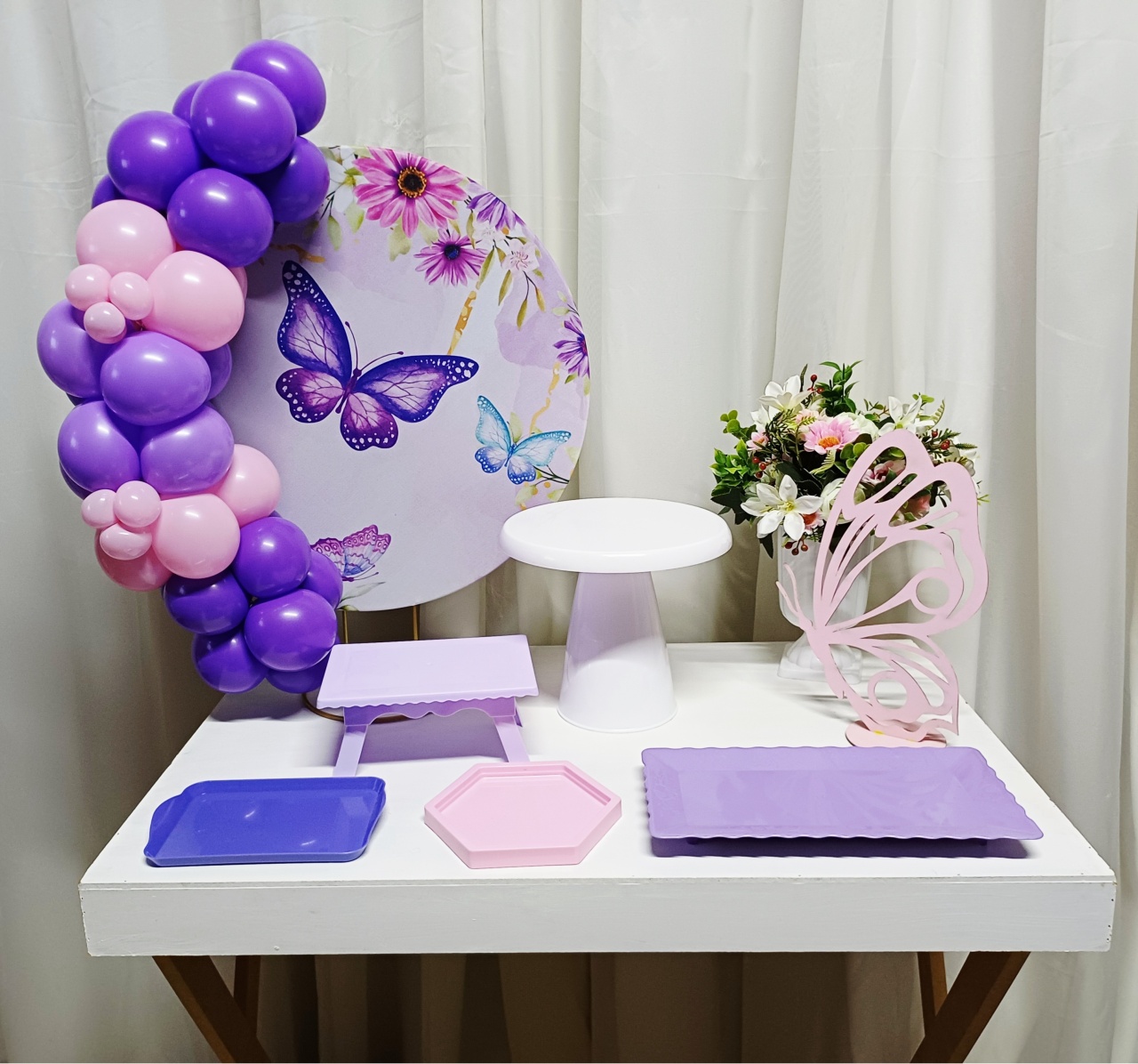 Borboleta Lilás - "Só Pra Um Bolinho" - Mesa Pronta,  Só Festejar  - Pegue&Monte Graça Decor♡