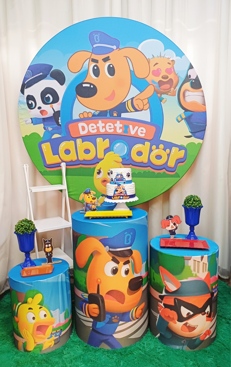 Detetive Labrador - Prata     - Pegue&Monte Graça Decor♡