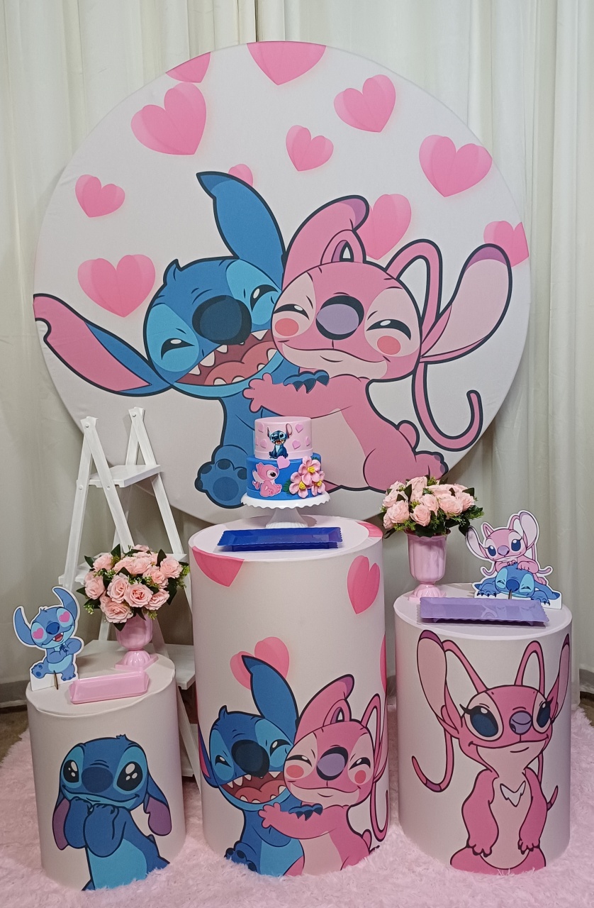  Stitch E Angel - Prata - Pegue&Monte Graça Decor♡