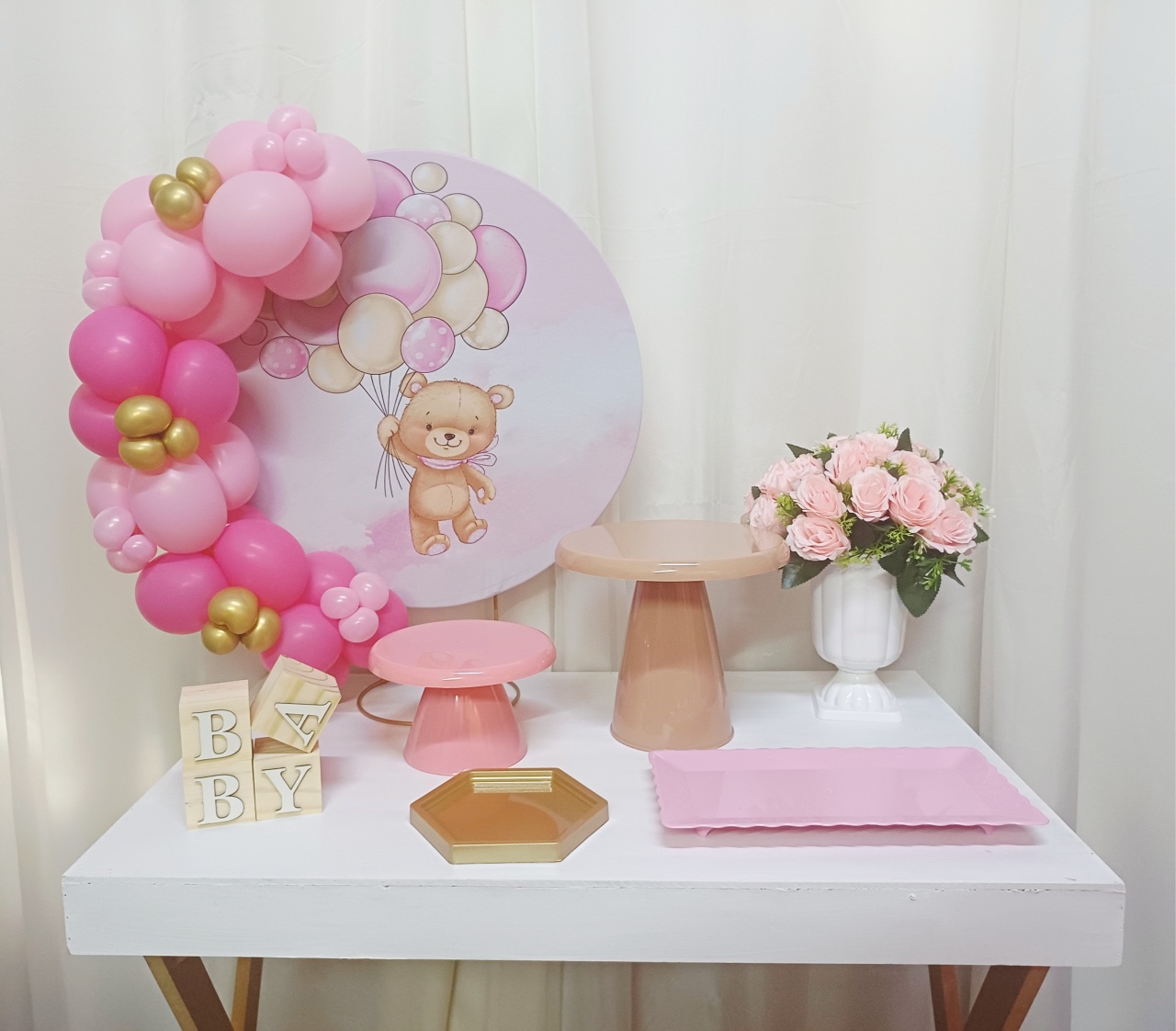 Chá de Bebê (Menina) - "Só Pra Um Bolinho" - Mesa Pronta, Só Festejar - Pegue&Monte Graça Decor♡