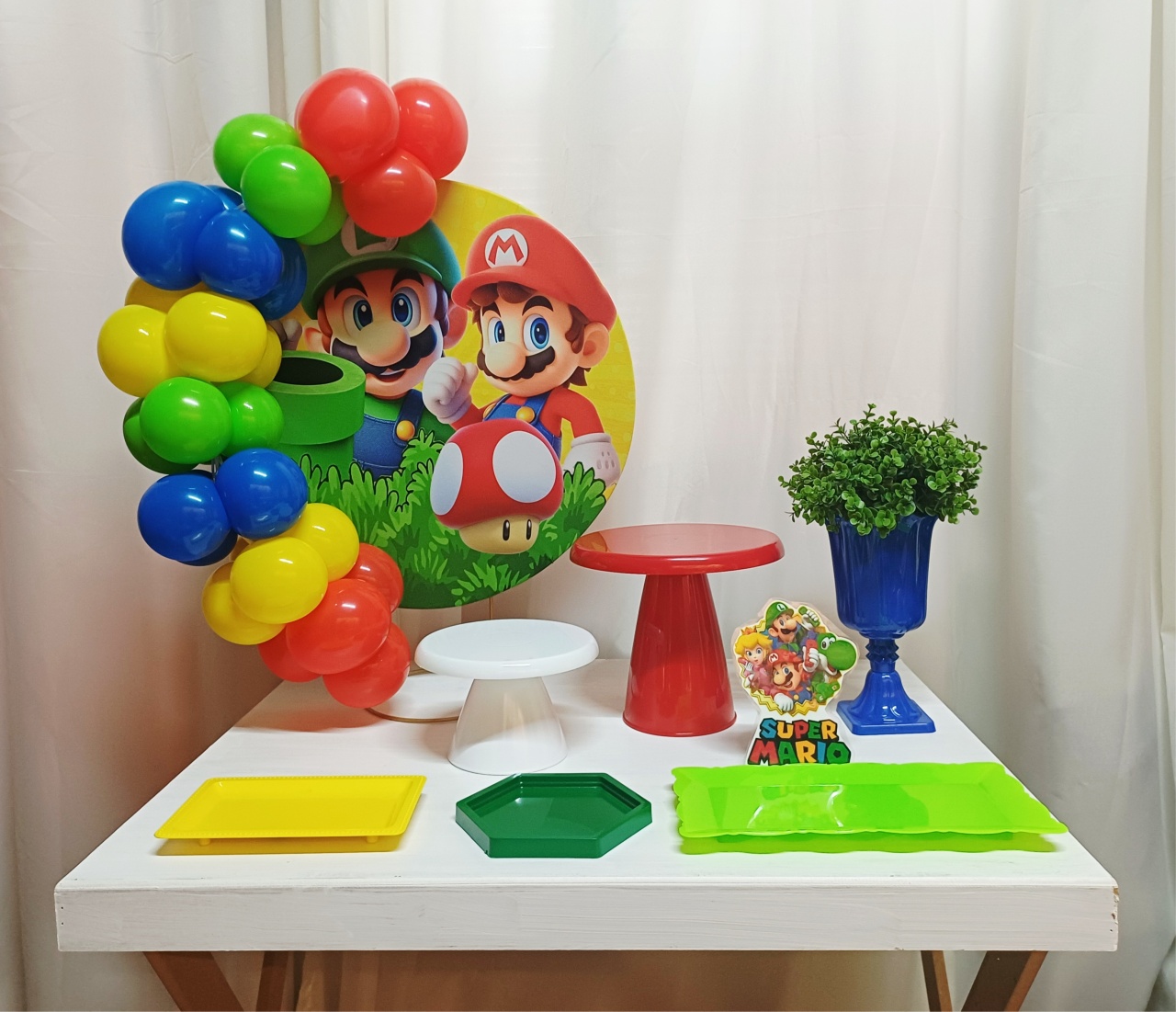Super Mario - "Só Pra Um Bolinho" - Mesa Pronta, Só Festejar - Pegue&Monte Graça Decor♡