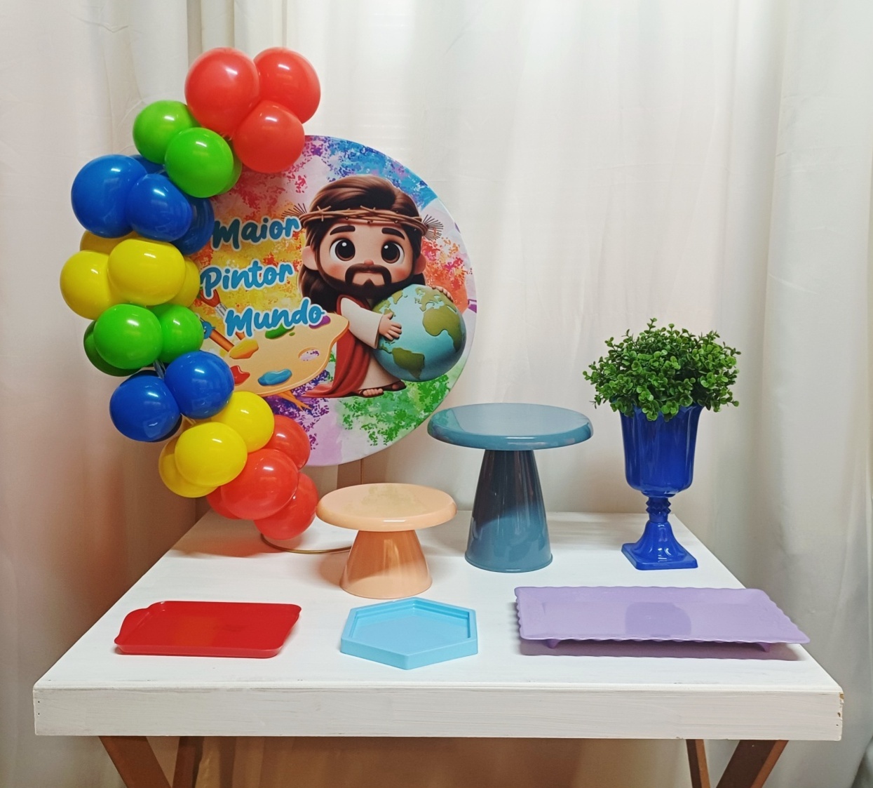 Jesus, O Maior Pintor Do Mundo - "Só Pra Um Bolinho" - Mesa Pronta, Só Festejar - Pegue&Monte Graça Decor♡