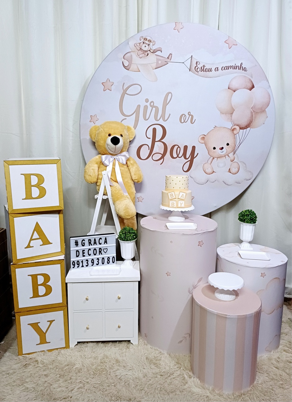  Chá Revelação - Ouro Plus - Pegue&Monte Graça Decor♡