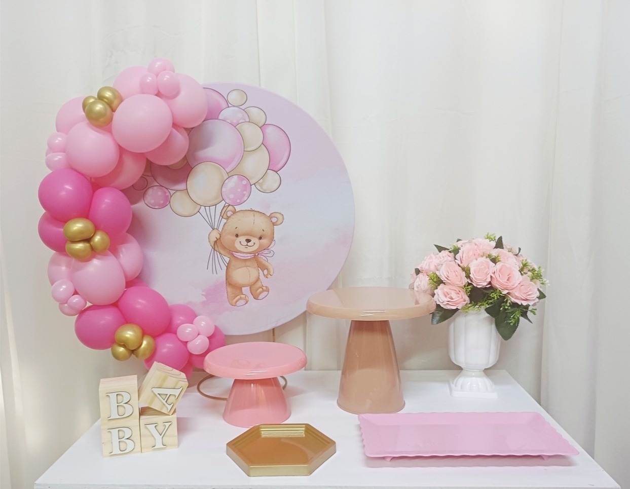 Chá de Bebê Rosa (Menina) - "Só Pra Um Bolinho" - Sua Mesa, Seu Estilo - Pegue&Monte Graça Decor♡