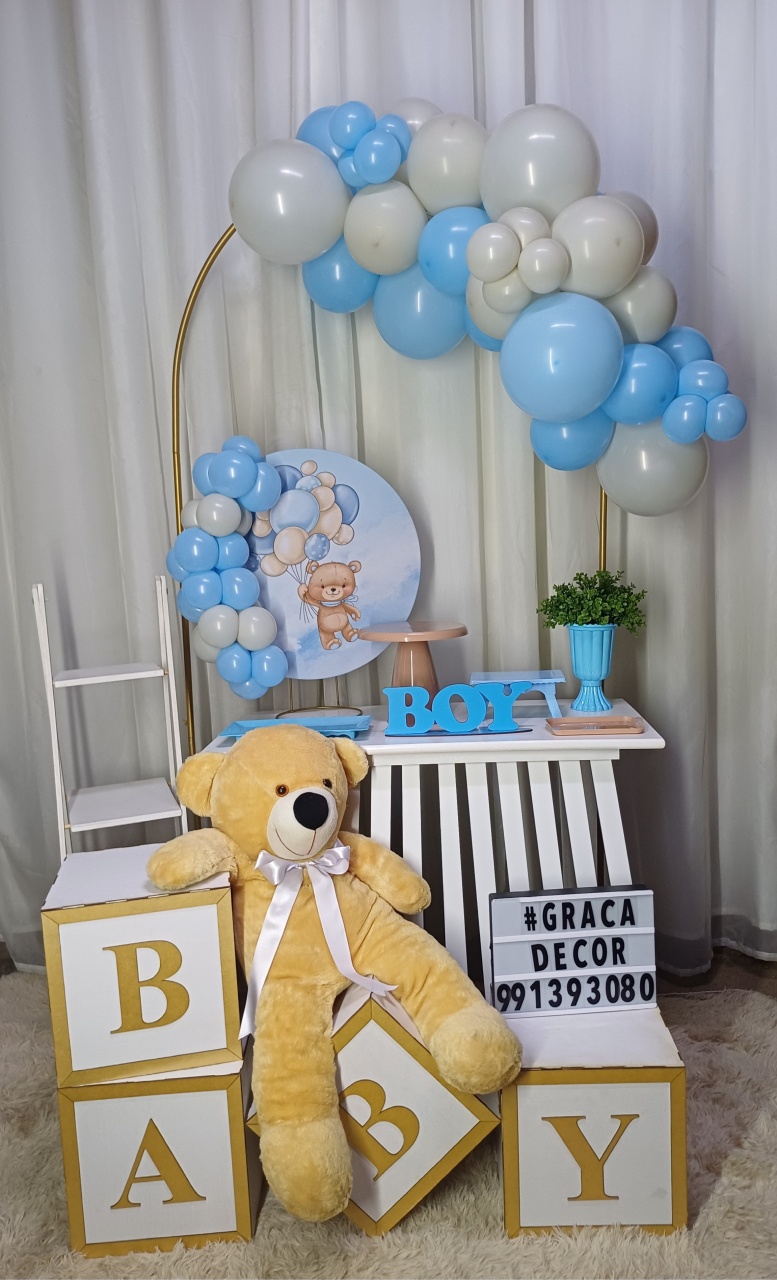 Chá de Bebê (Menino) - "Só Pra Um Bolinho" - Mesa Pronta,  Só Festejar  - Plus  - Pegue&Monte Graça Decor♡