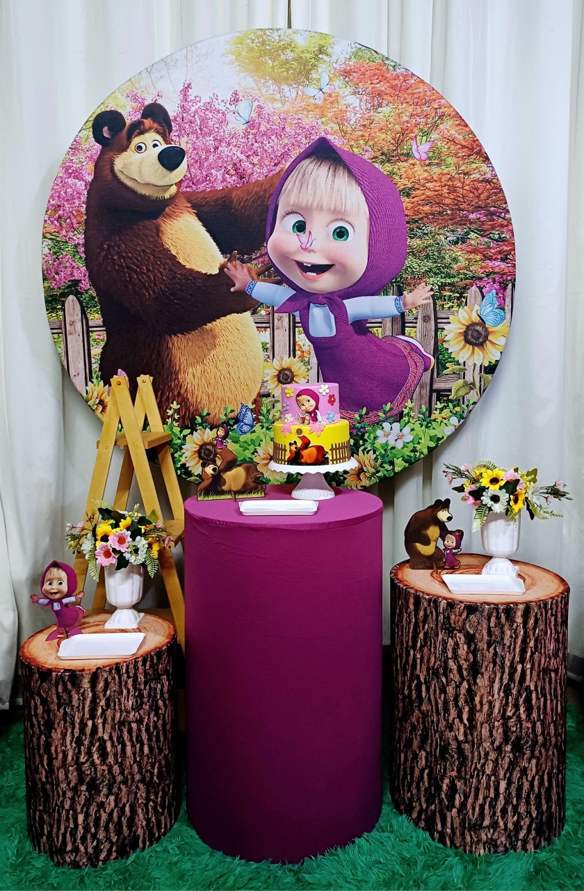 Masha E O Urso - Prata     - Pegue&Monte Graça Decor♡