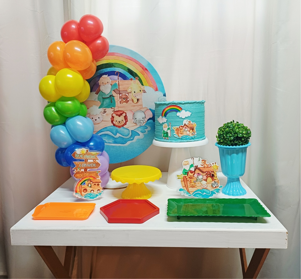 Arca de Noé - "Só Pra Um Bolinho" - Mesa Pronta, Só Festejar - Plus - Pegue&Monte Graça Decor♡