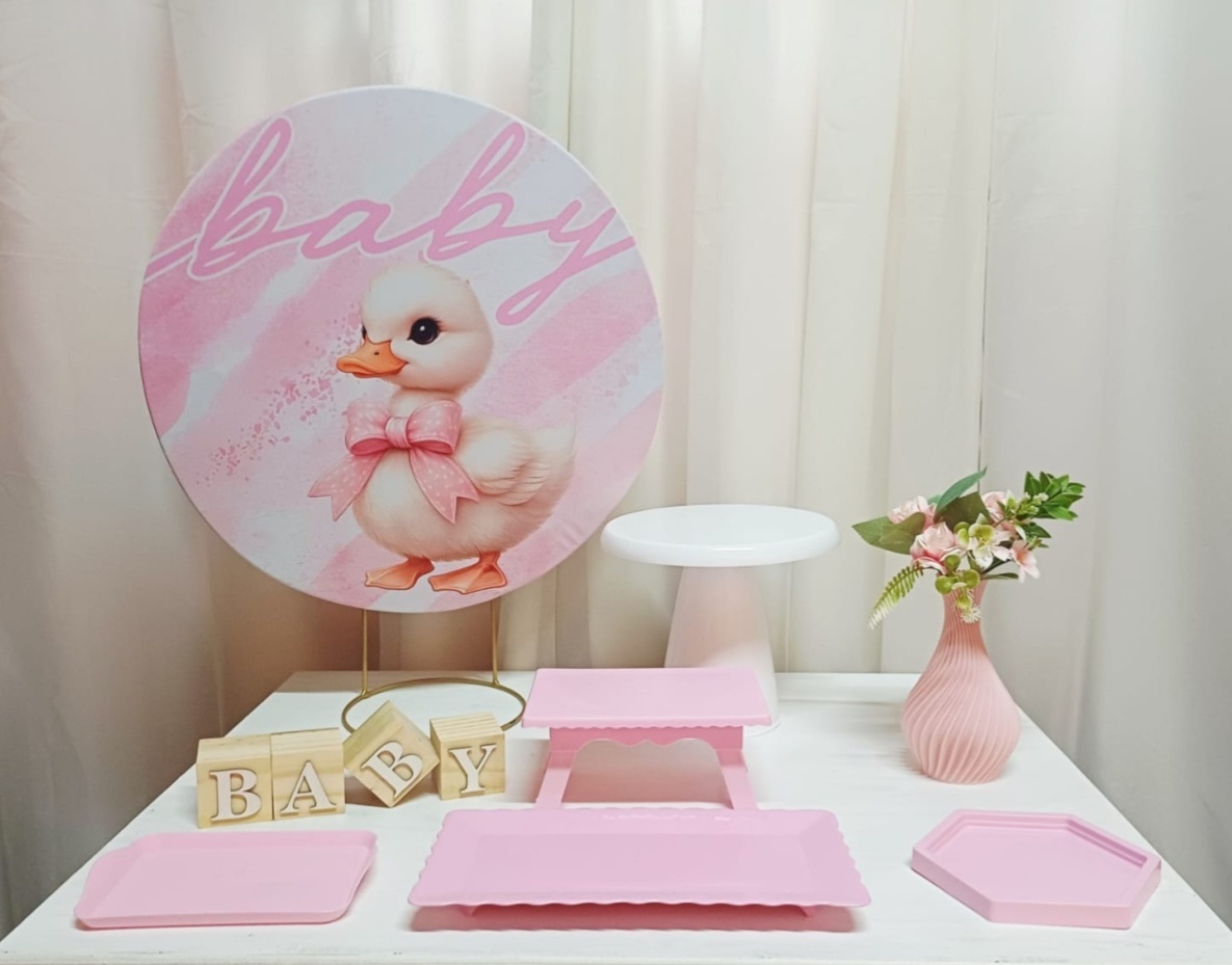 Chá de Bebê Patinho Rosa - "Só Pra Um Bolinho" -Sua Mesa, Seu Estilo - Pegue&Monte Graça Decor♡
