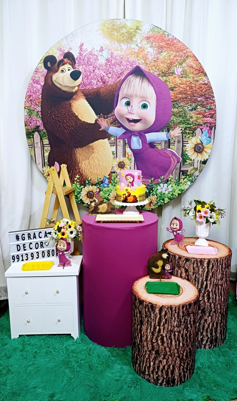 Masha E O Urso -Ouro - Pegue&Monte Graça Decor♡