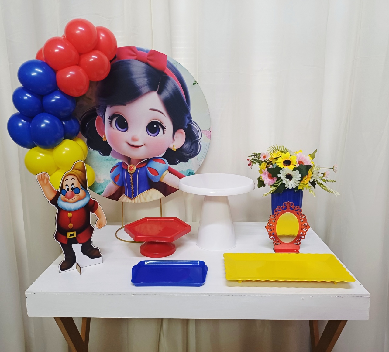 Branca de Neve Baby 1 - "Só Pra Um Bolinho" - Mesa Pronta,  Só Festejar       - Pegue&Monte Graça Decor♡