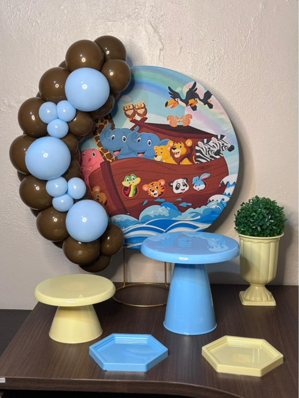 Arca de Noé - Mini Kit Só Um Bolinho - Sem Mesa - Casal Decora Mini festa