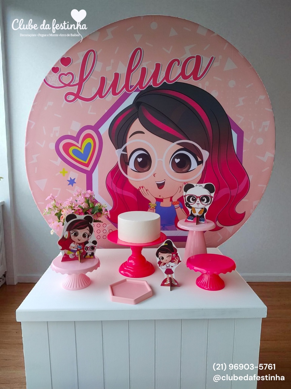 Kit  Luluca Painel + Mesa Balaocao  - Clube da festinha Locação 