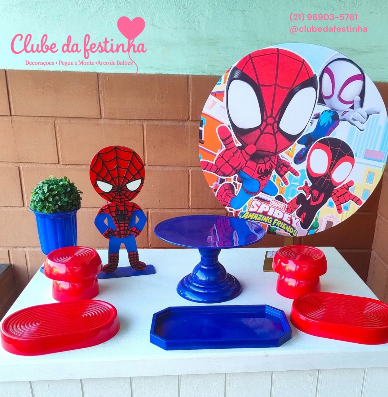 Mini Kit Spidey E Os Amigos (Sem Mesa) - Clube da festinha Locação 