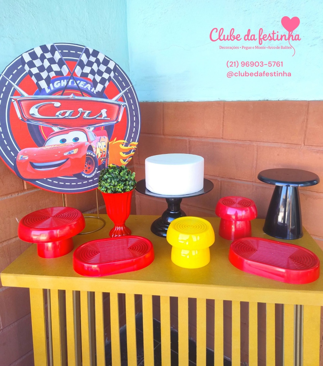 Mini Kit Carros ( Relâmpago Mcqueen) - Clube da festinha Locação 