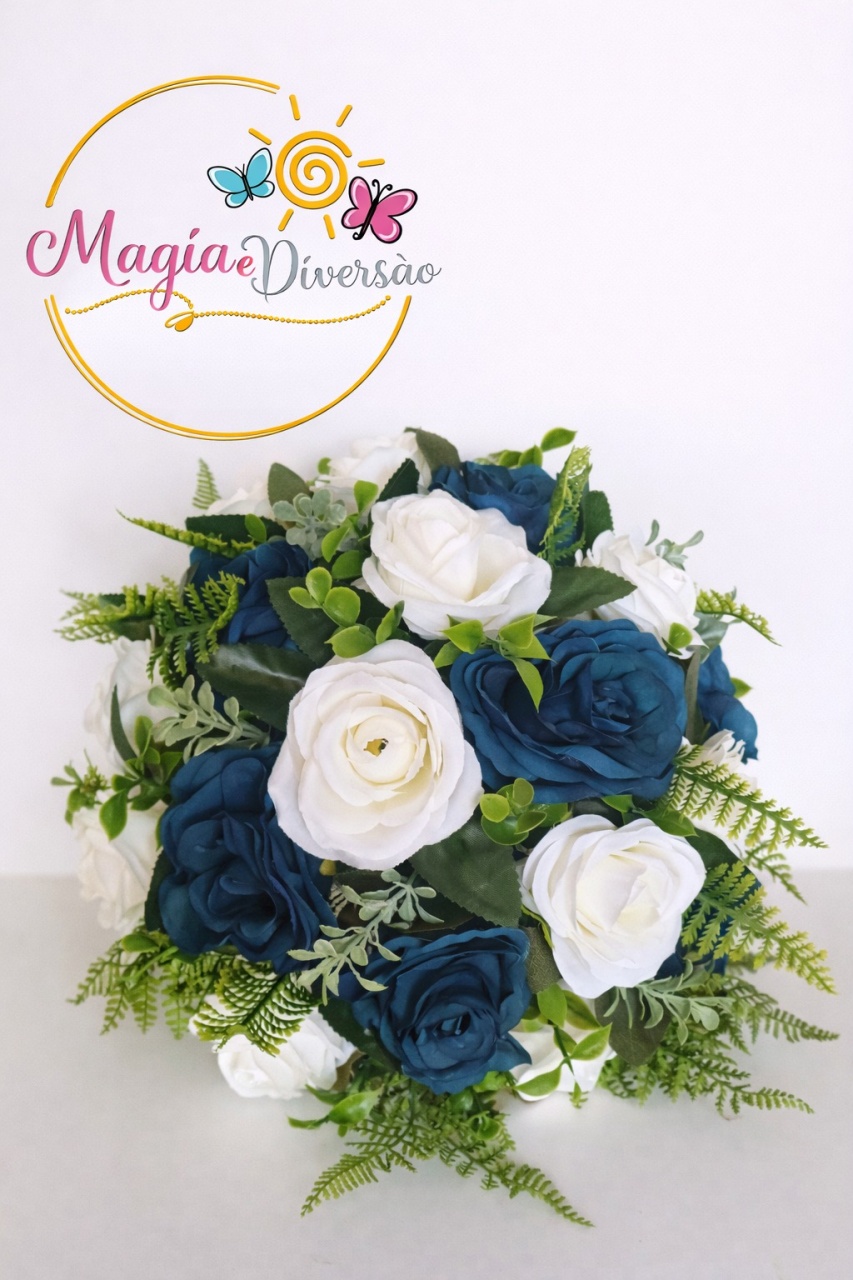 Flores Azul Com Branco - Magia e Diversão 