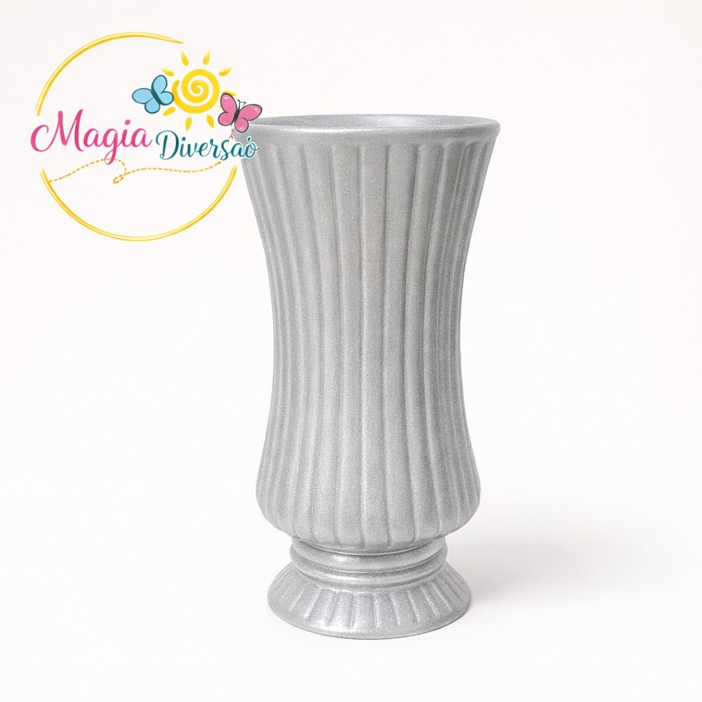 Vaso Cerâmica Prata - Magia e Diversão 