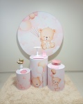 Kit Prata Ursinha Rosa - imagem 1