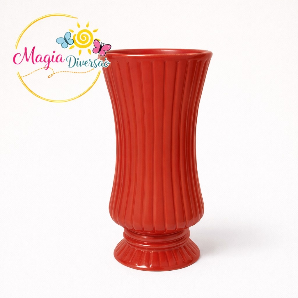 Vaso Cerâmica Vermelho - Magia e Diversão 