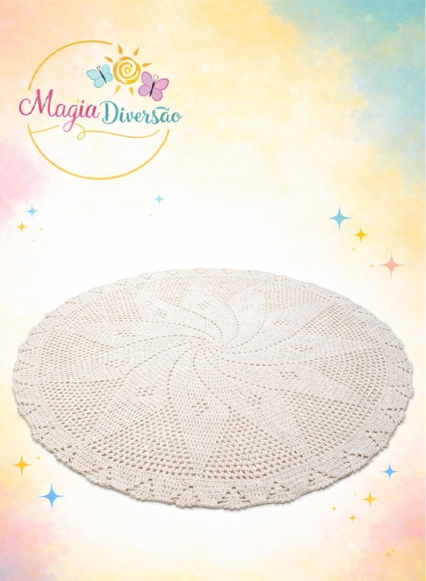 Tapete Crochê Branco  - Magia e Diversão 