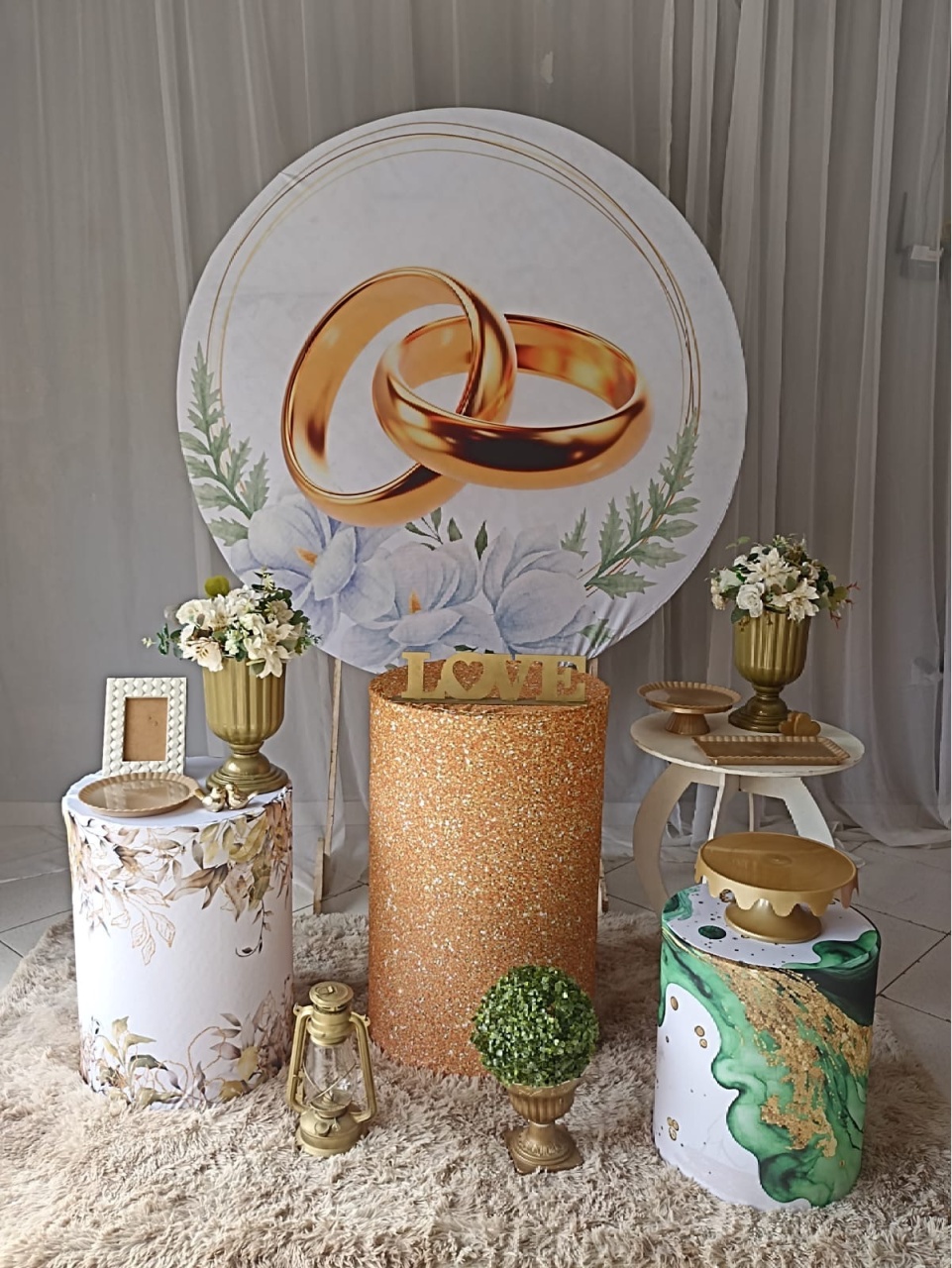 Casamento Dourado Acrilico - atelie dias andrade