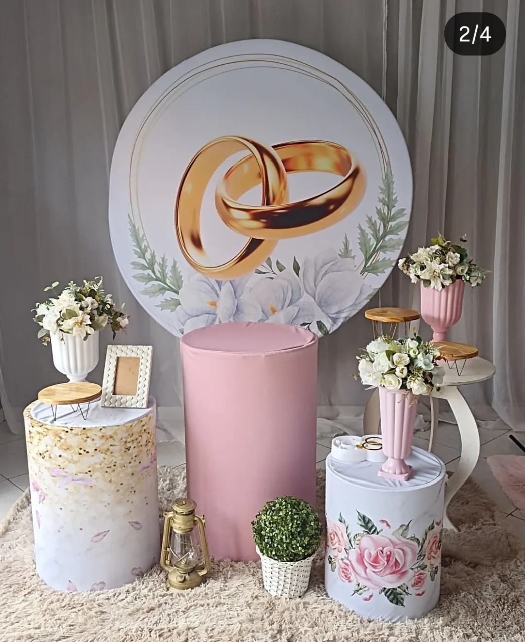 Casamento Rosa Com Dourada  - atelie dias andrade