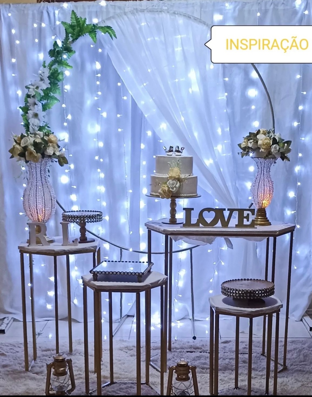 Casamento Branco  (Kit Max ) Mesa Sextavada - atelie dias andrade