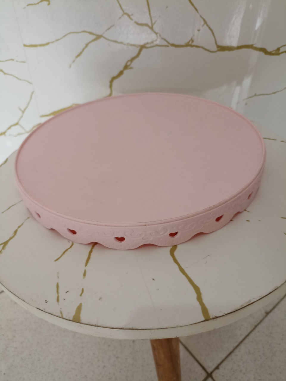Bandeja Coração Rosa - atelie dias andrade